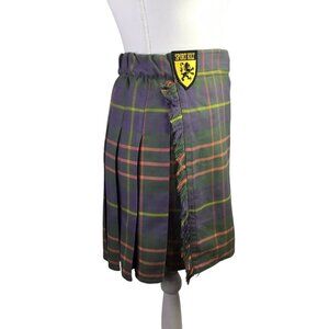 Sport Kilt Plaid Skirt Kilt Pleated Mini Size S Tartan USA Adjustable Wrap